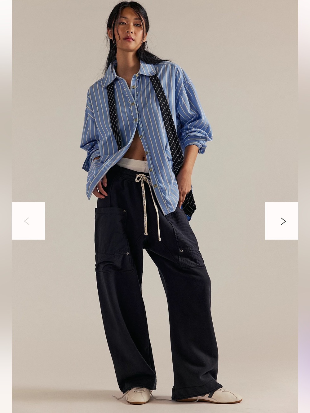 Free People Jet Set Knit Pull Over Utility Pants Black